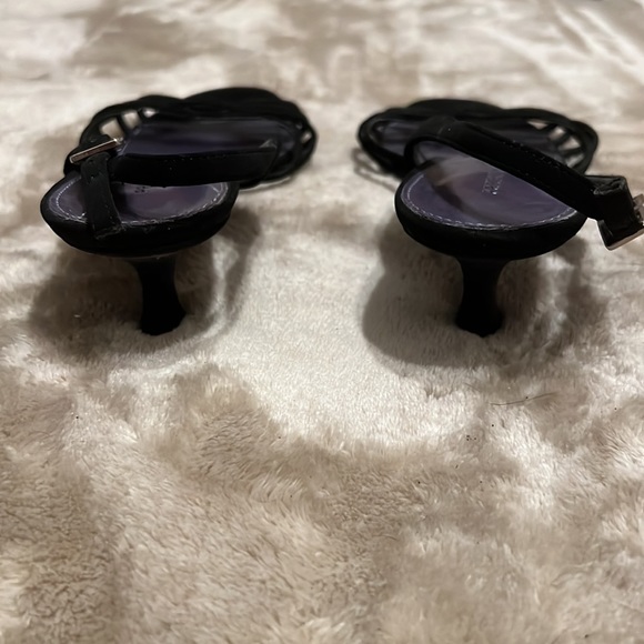 Black Predictions Strappy Suede like Heels size 7.5 wide - Picture 3 of 4